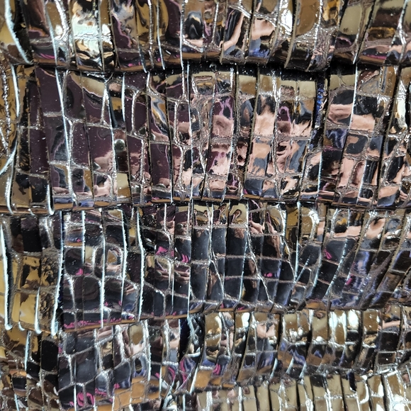 Chaos black leather slit pattern purse optional crossbody strap. NWT - Picture 7 of 10